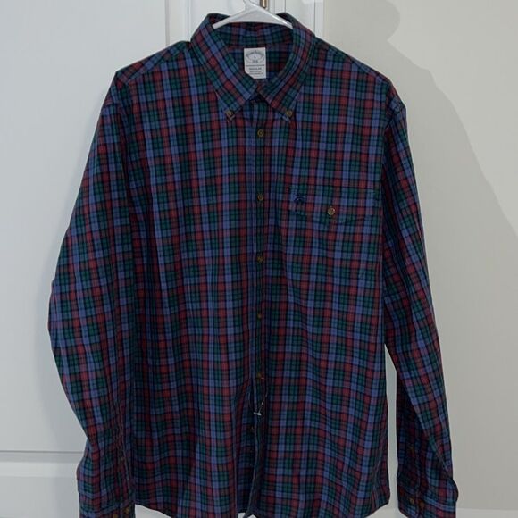 New Brooks Brothers Golden Fleece Flap pocket plaid check 3 color Shirt regular - Picture 1 of 7